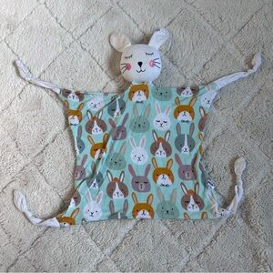 FLAWED | Little Sleepies | "Rad Rabbits" print bamboo security blanket lovey